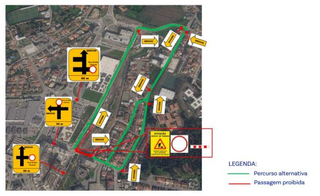 AVISO: Corte de Tr&acirc;nsito na Rua S&atilde;o Vicente (a partir de 22 de junho)